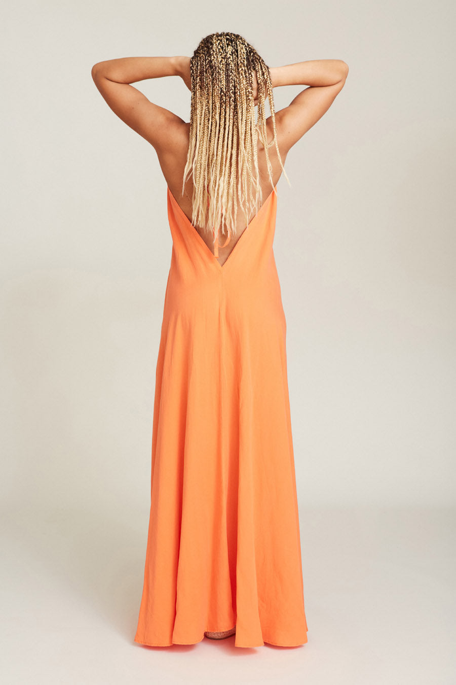 VESTIDO MP LARGO TENCEL LINO ORANGE