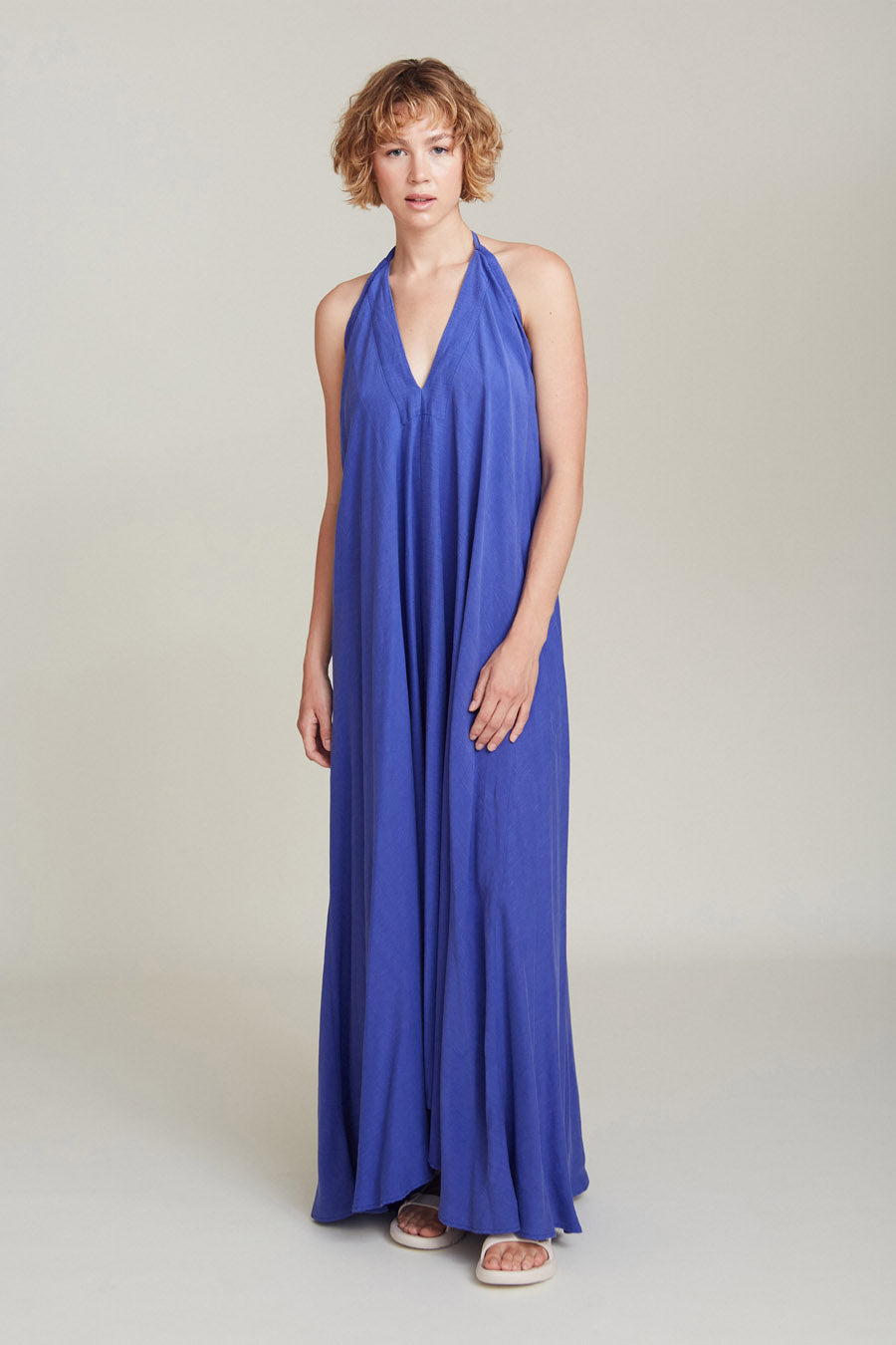 VESTIDO MP LARGO TENCEL LINO ROYAL BLUE