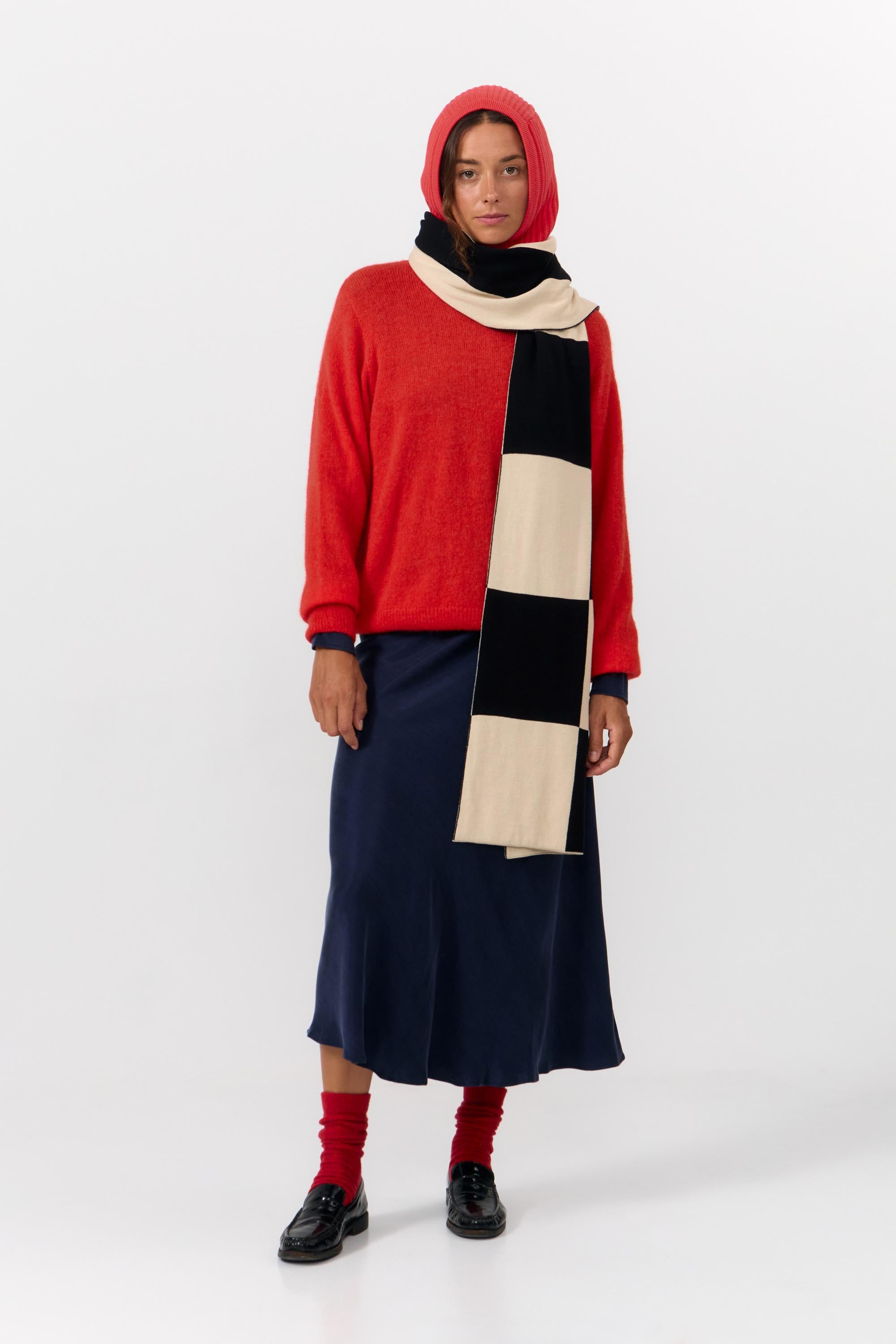 LONDON SCARF CHECK BLACK