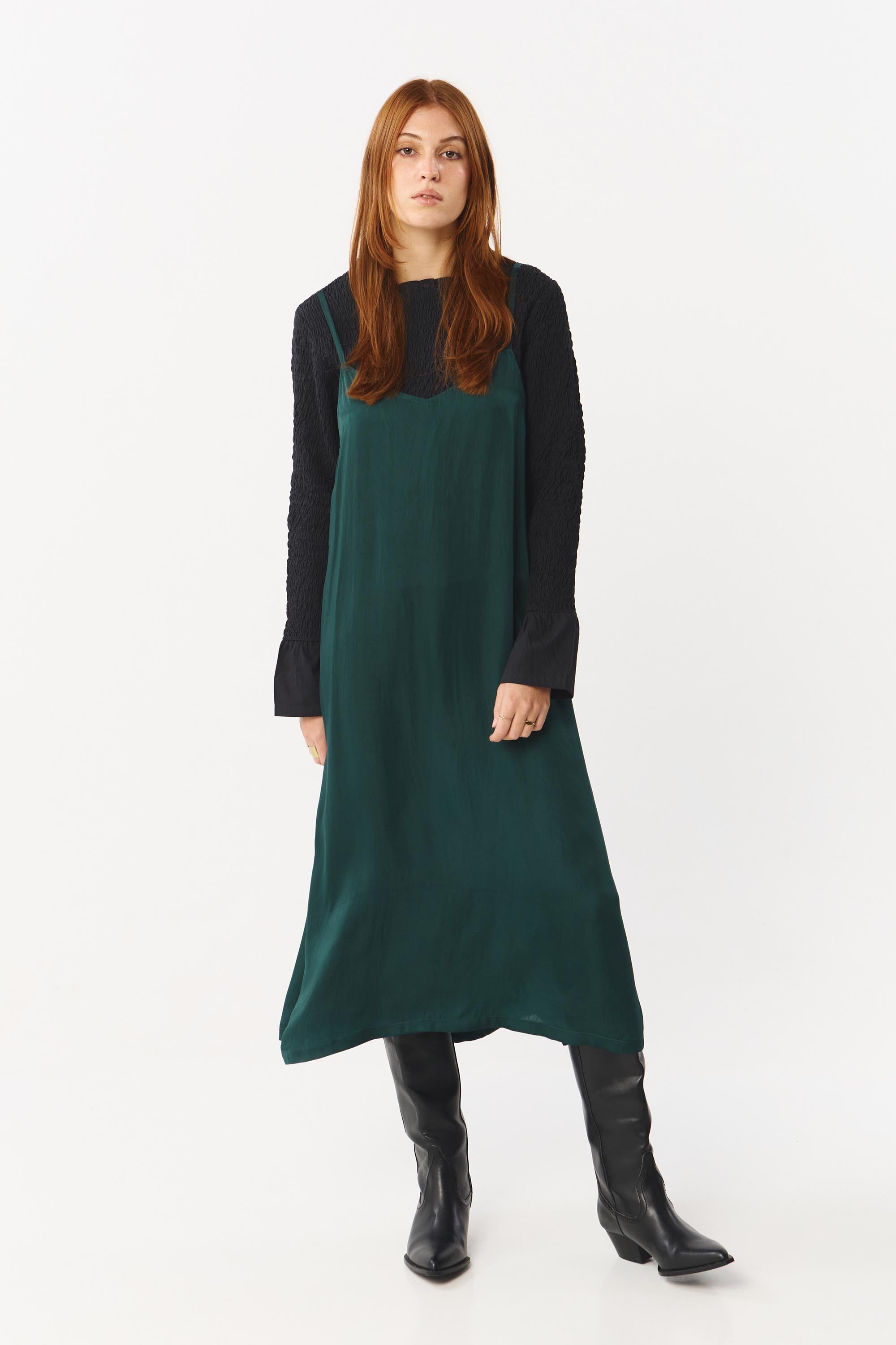 VICTORIA DRESS DARK GREEN