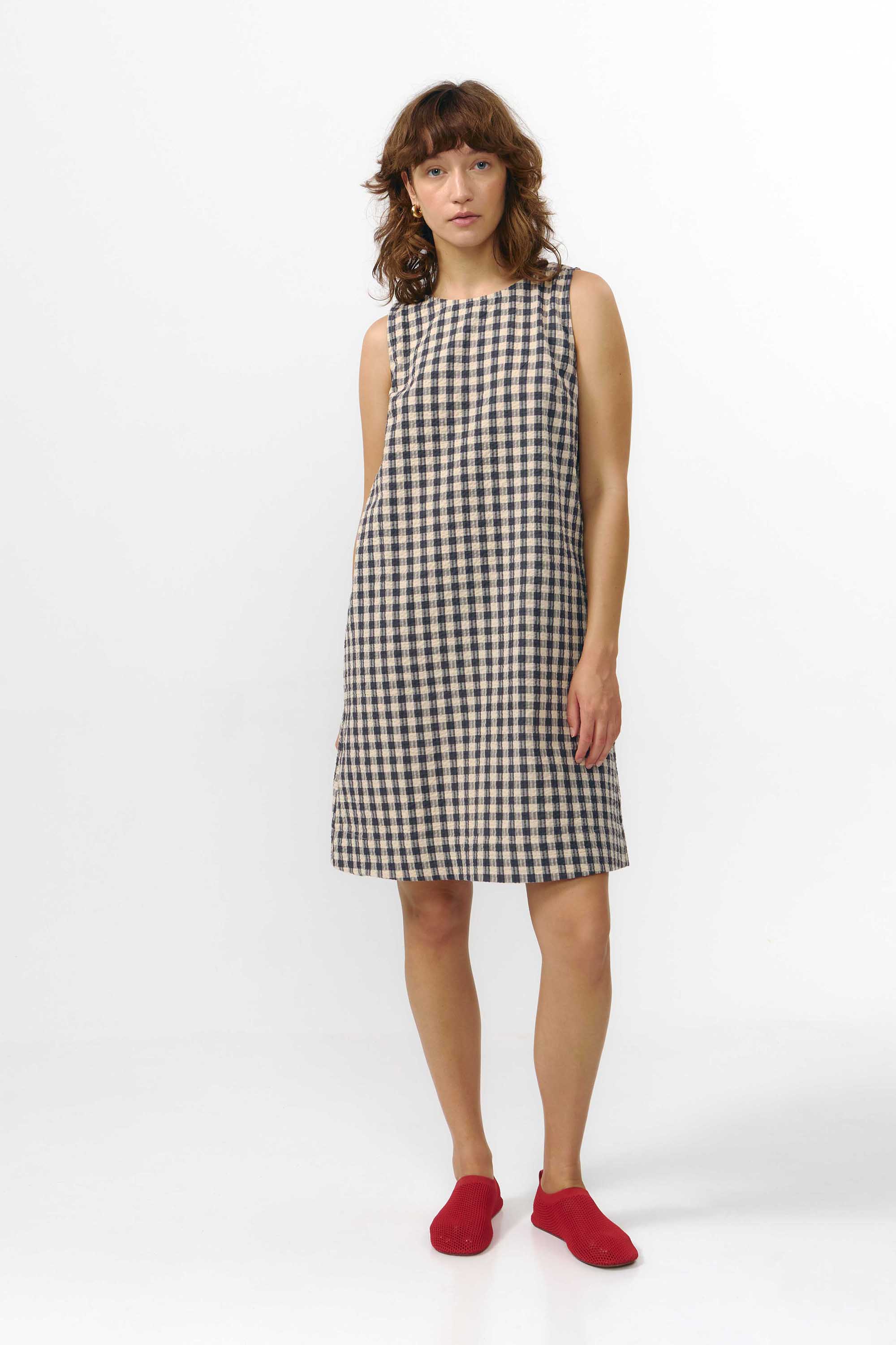 LENA DRESS CHECK GREY – SUITE13LAB