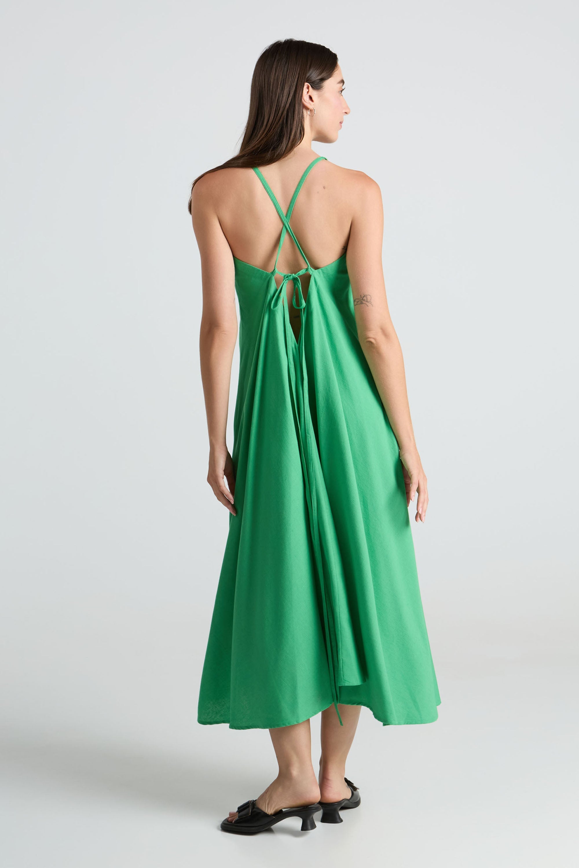 MP MIDI COTTON LINEN GREEN