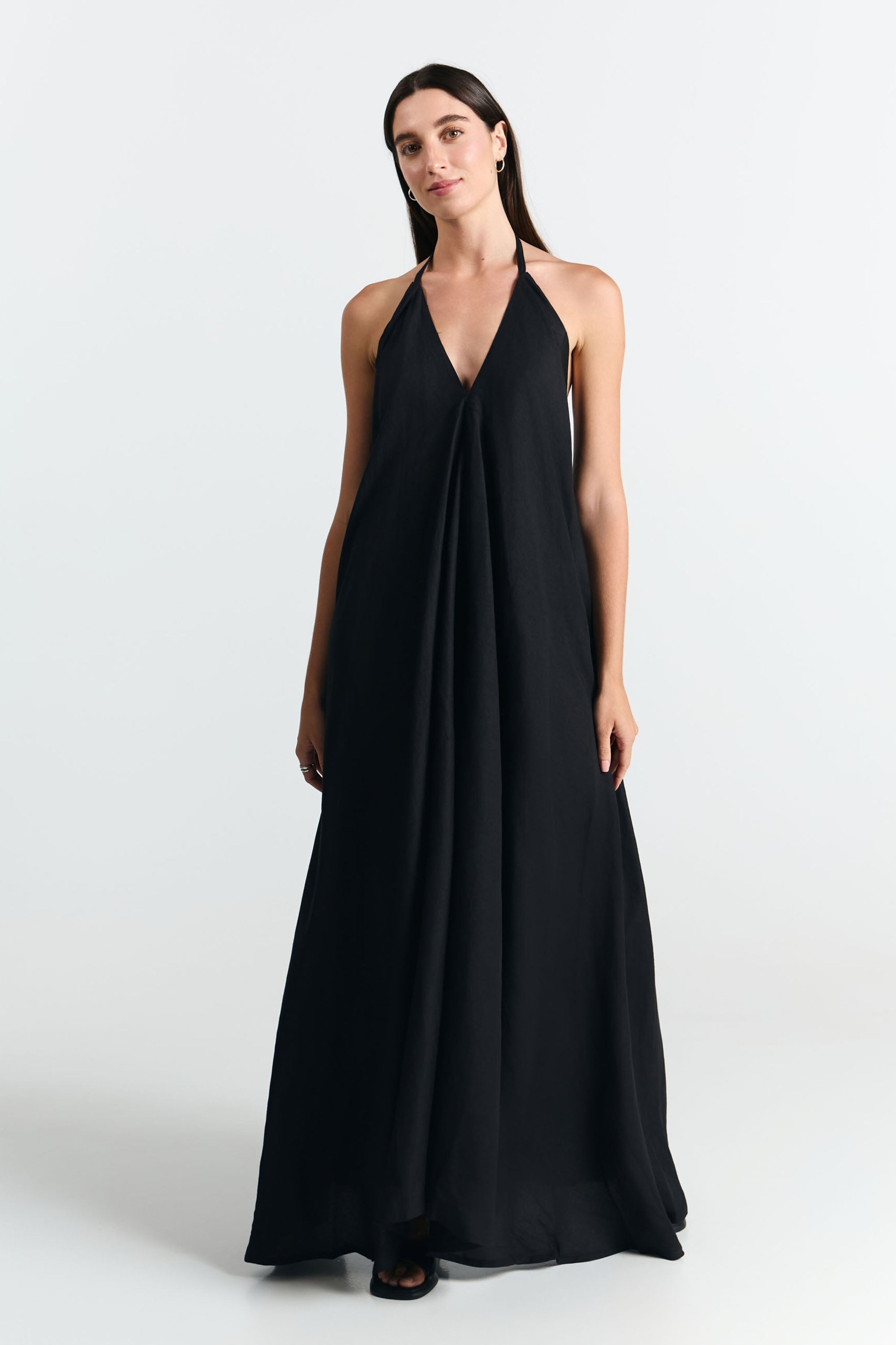 MP LONG VISCOSE LINEN BLACK