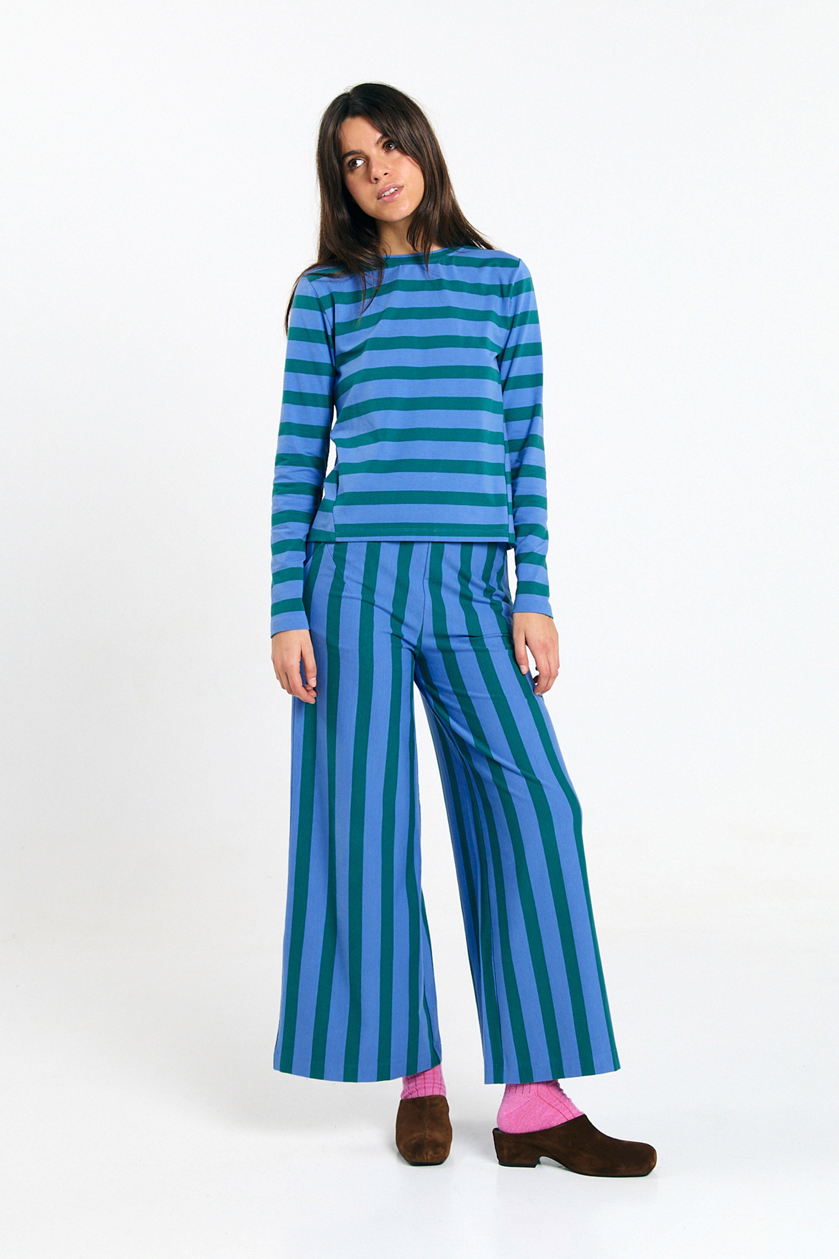 MAIA TOP STRIPES GREEN