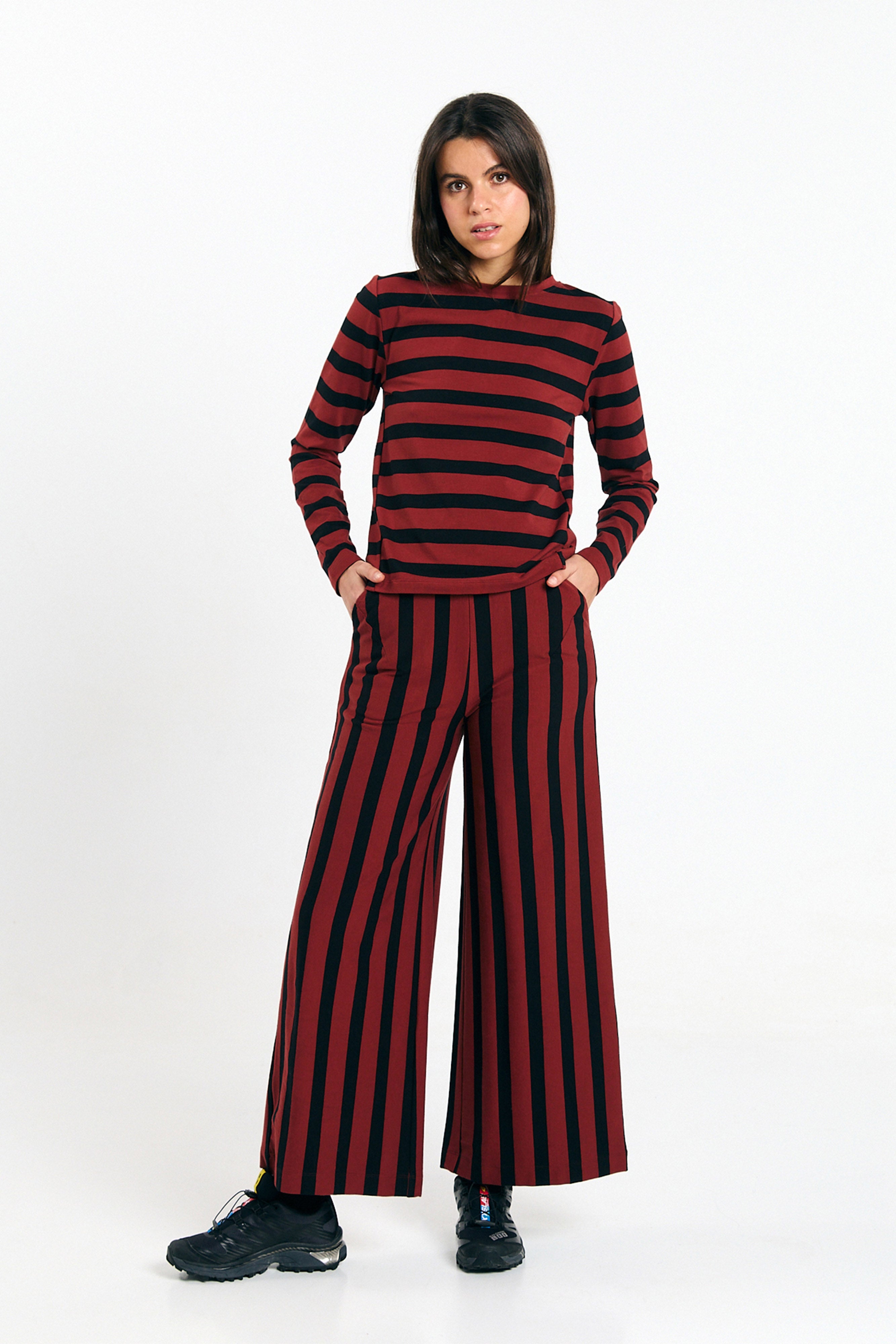 MAIA TOP STRIPES BRICK