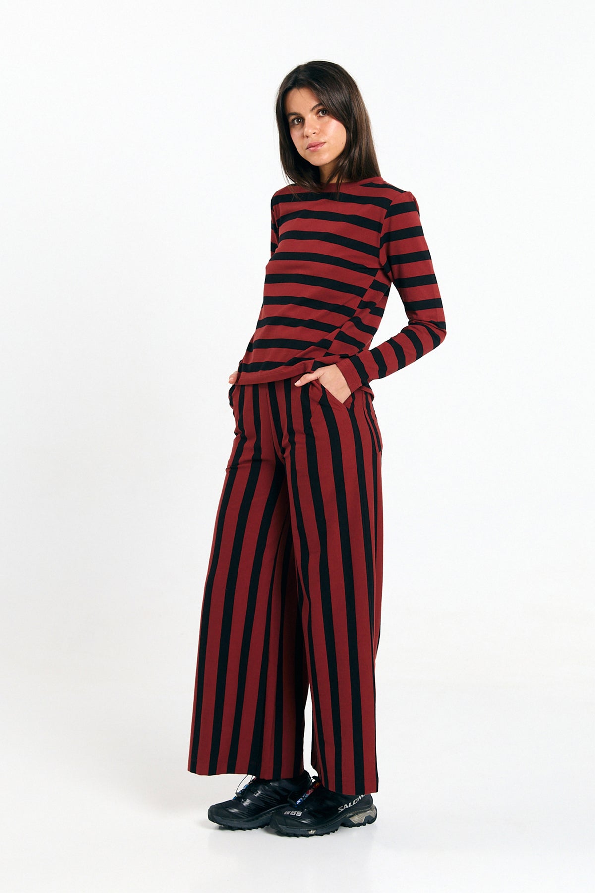 MAIA TOP STRIPES BRICK