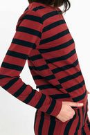 MAIA TOP STRIPES BRICK