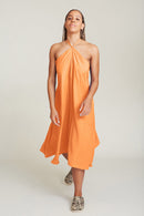 VESTIDO MP CORTO TENCEL LINO ORANGE