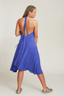VESTIDO MP CORTO TENCEL LINO ROYAL BLUE