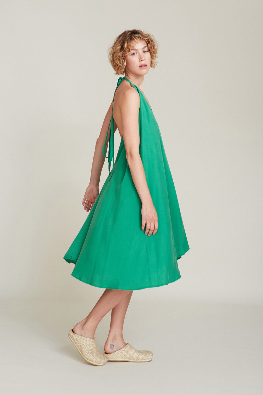 VESTIDO MP CORTO TENCEL GREEN
