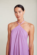 VESTIDO MP LARGO ALGODÓN LINO MALVA