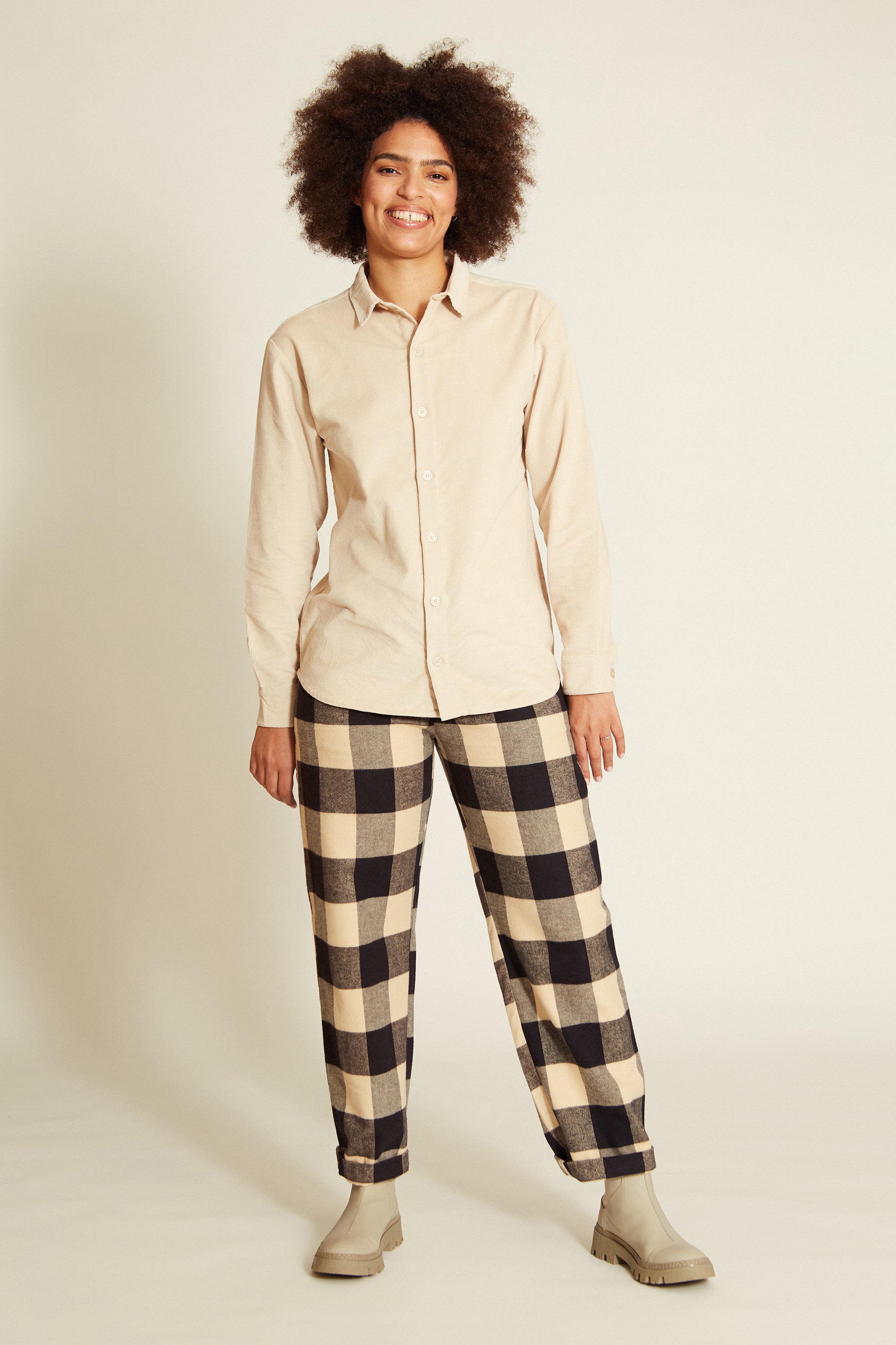 SAONA PANTS CHECK BLACK