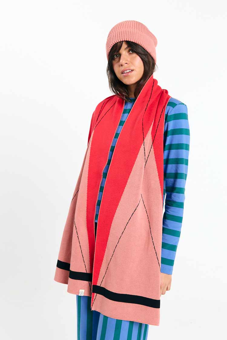 LONDON SCARF ARGYLE RED