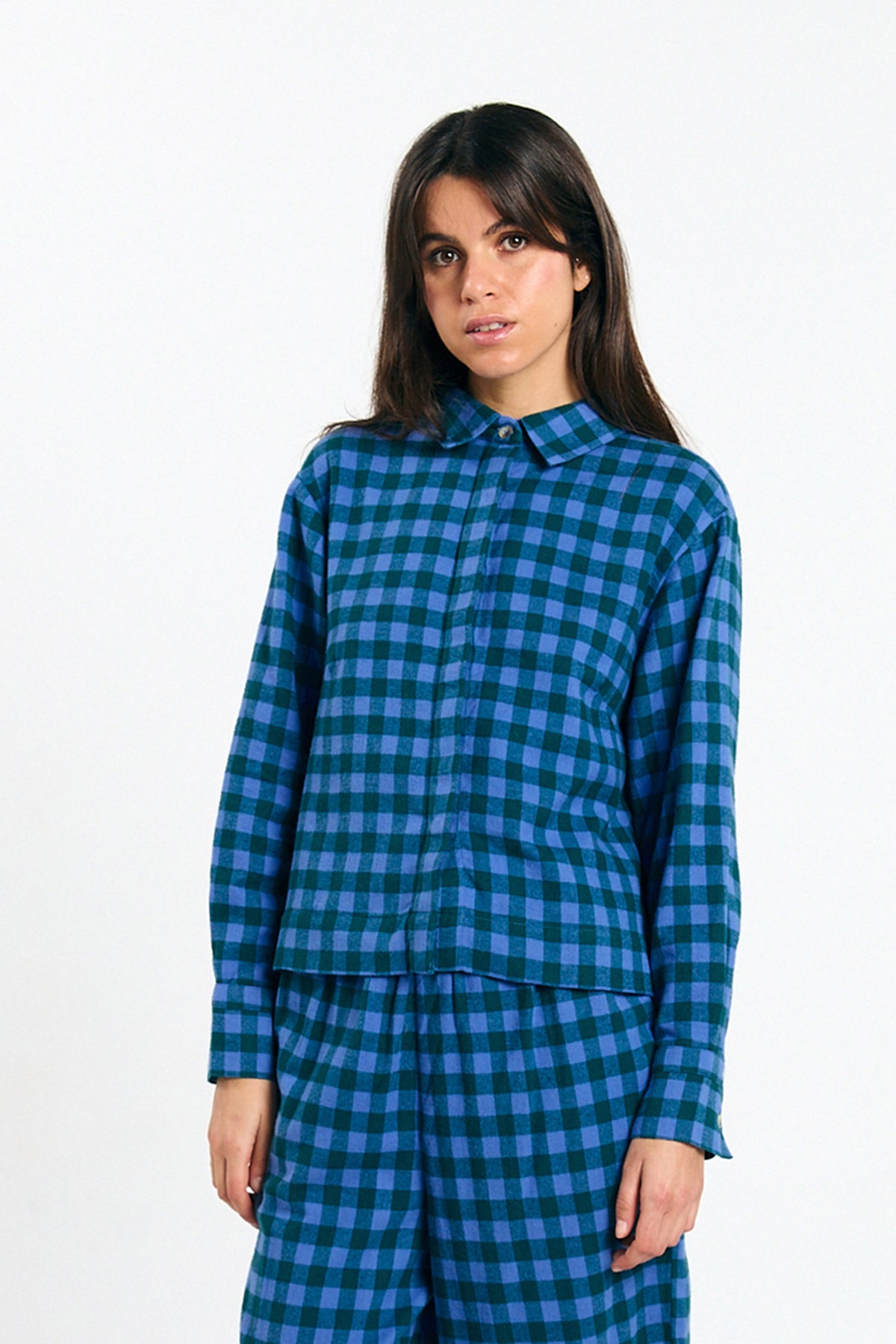 VILA SHIRT CHECK BLUE