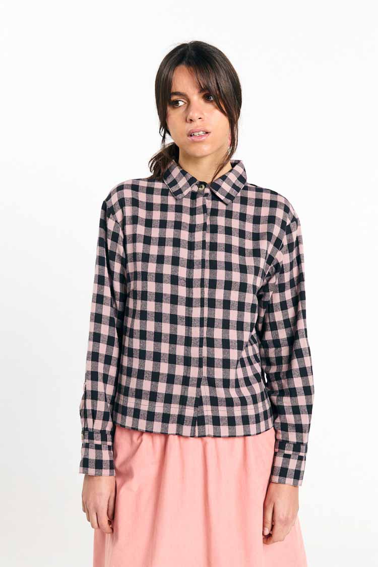 VILA SHIRT CHECK BLACK