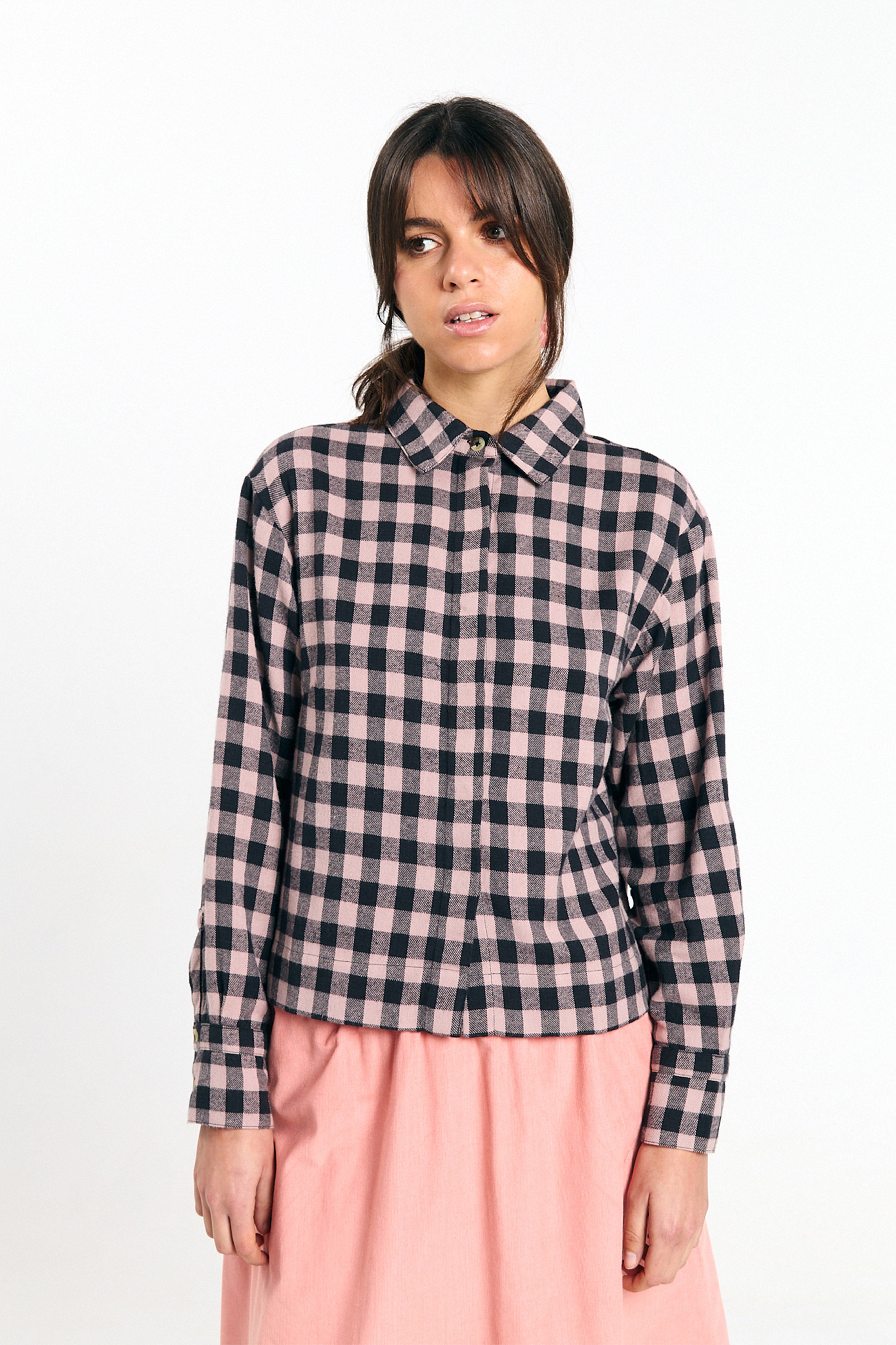 VILA SHIRT CHECK BLACK