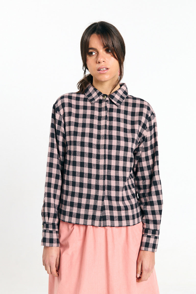 VILA SHIRT CHECK BLACK