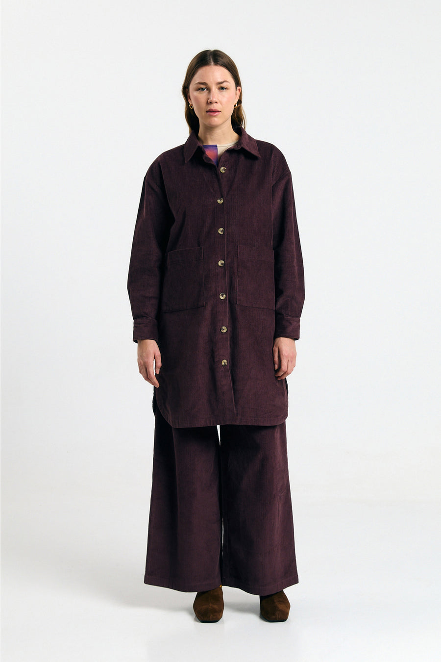 SEIA OVERSHIRT CORD BROWN