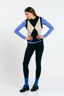 RELVAS VEST ARGYLE BLACK