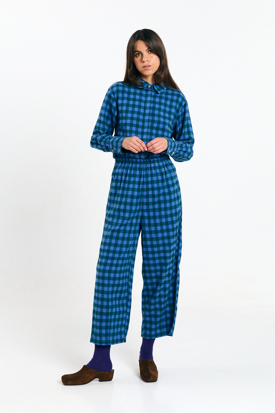 AVIS PANTS CHECK BLUE