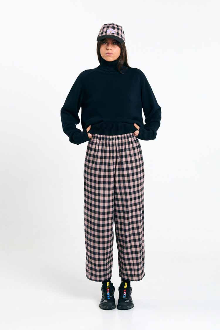 AVIS PANTS CHECK BLACK