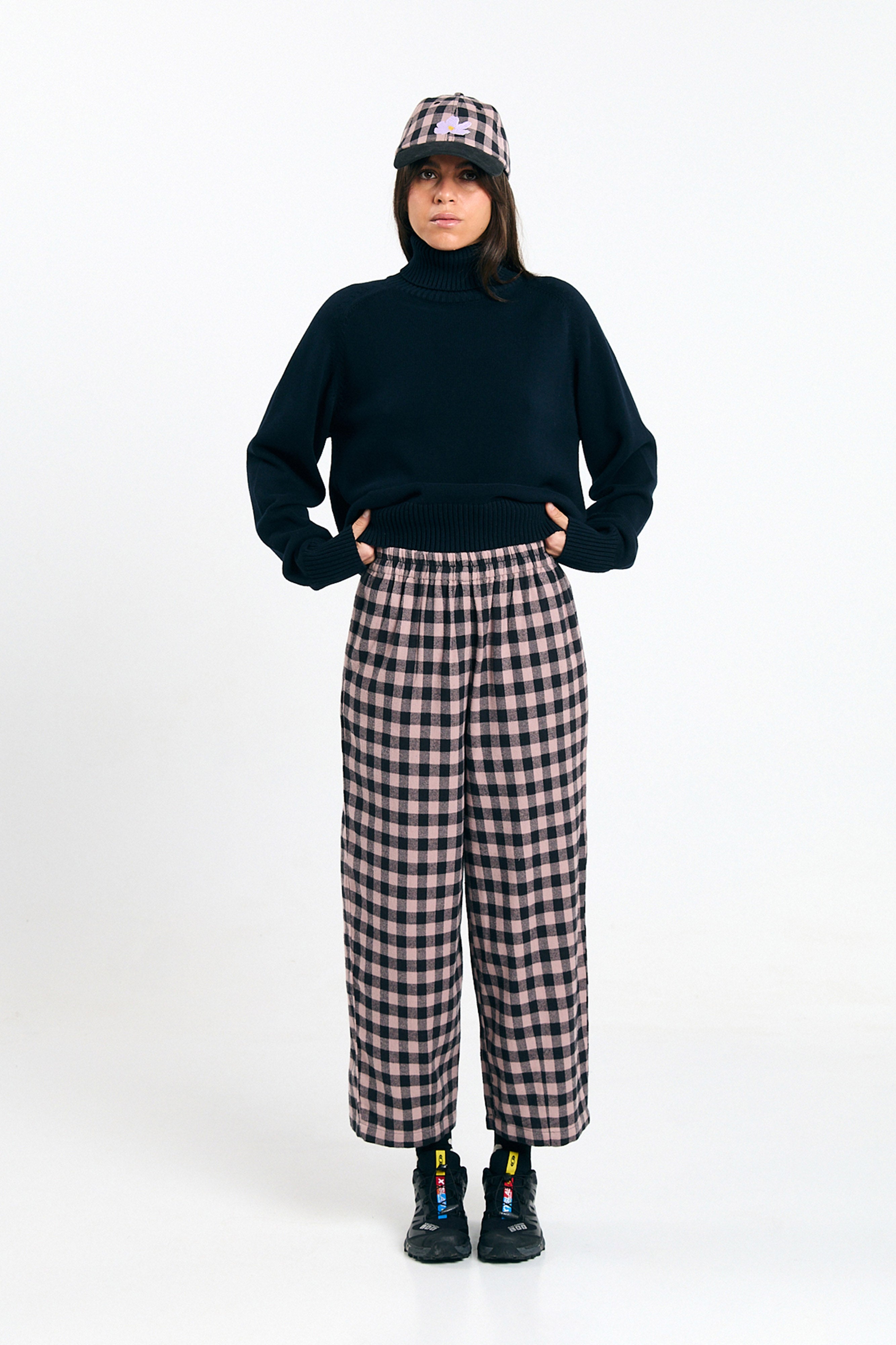 AVIS PANTS CHECK BLACK