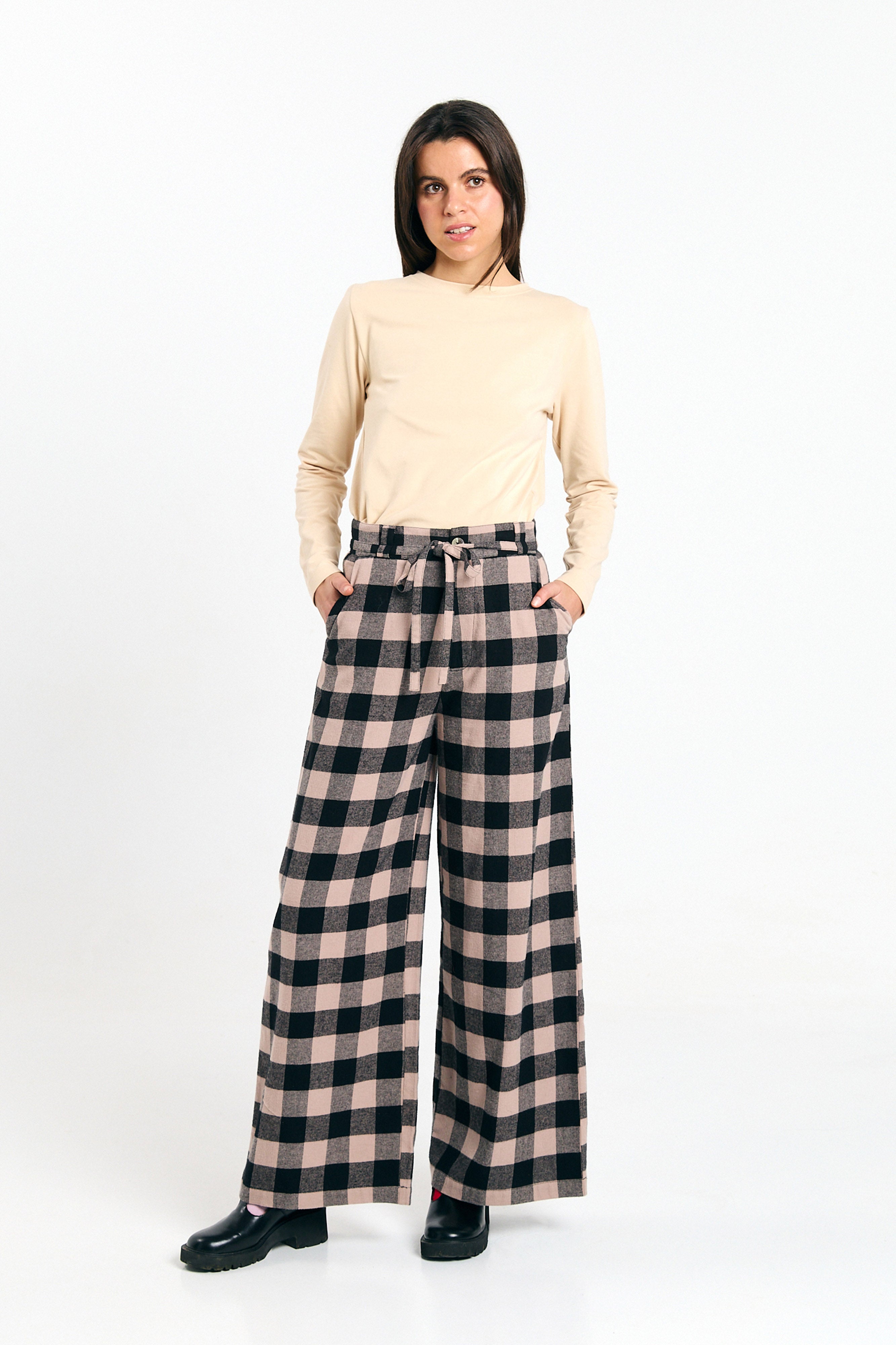 SILVES PANTS CHECK BLACK