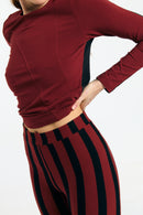 ULMO LEGGINGS STRIPES BRICK