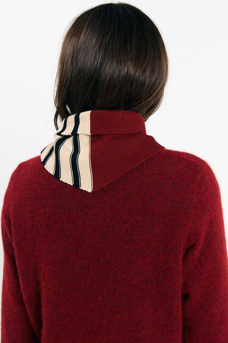 ALMA SCARF STRIPES BRICK