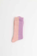BICOLOR SOCKS WOOL PEACH