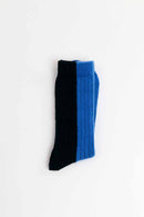 BICOLOR SOCKEN WOLLE BLAU