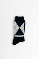 ARGYLE SOCKS WOOL BLACK