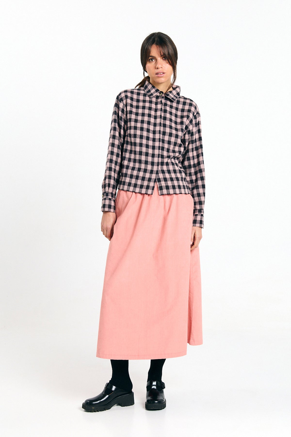VILA SHIRT CHECK BLACK