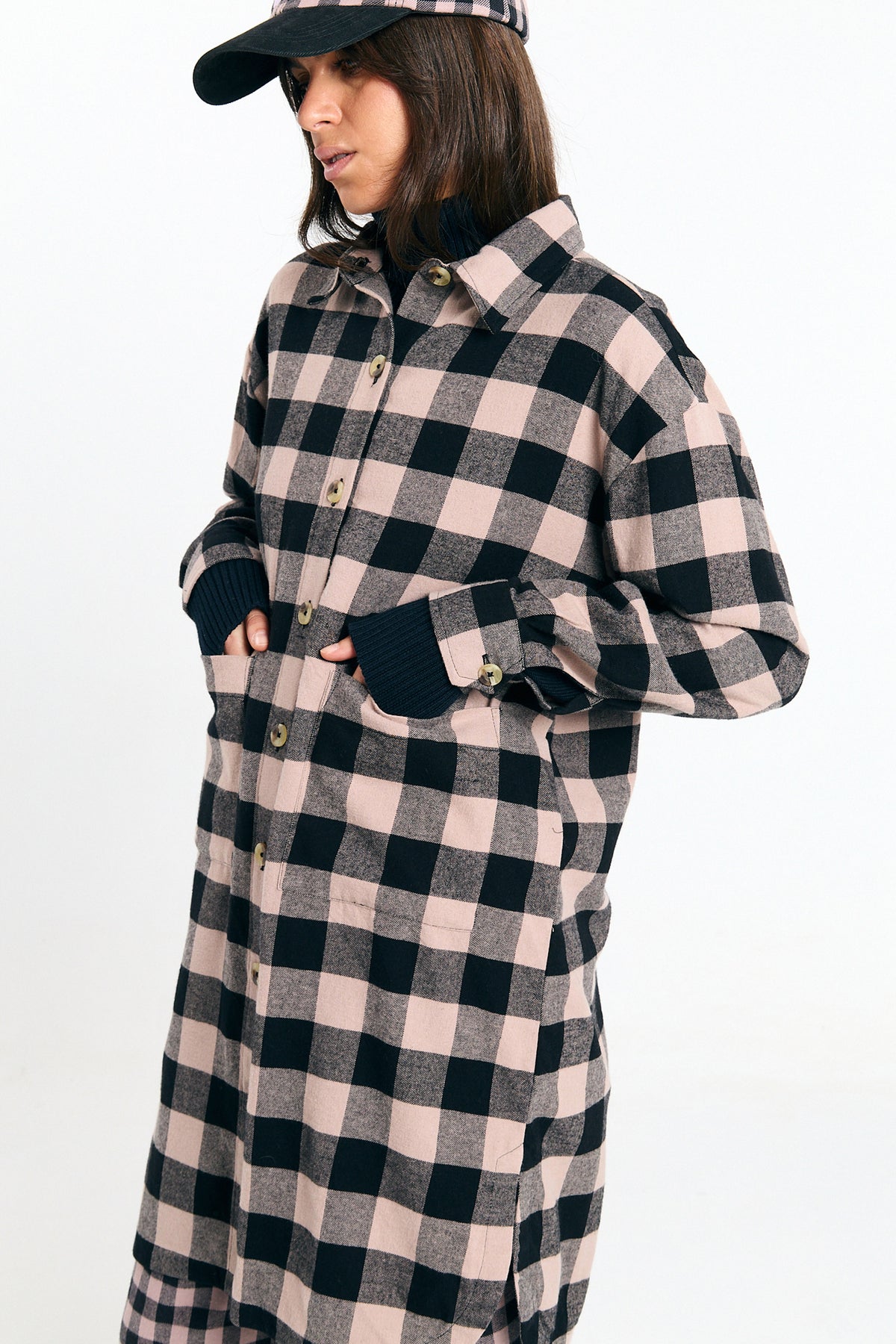 SEIA OVERSHIRT CHECK BLACK