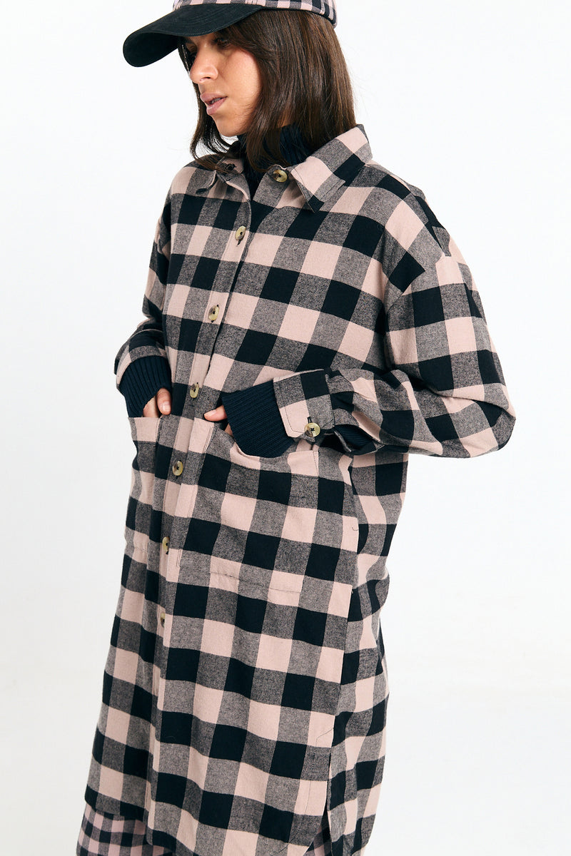 SEIA OVERSHIRT CHECK BLACK
