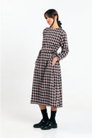OTA DRESS CHECK BLACK