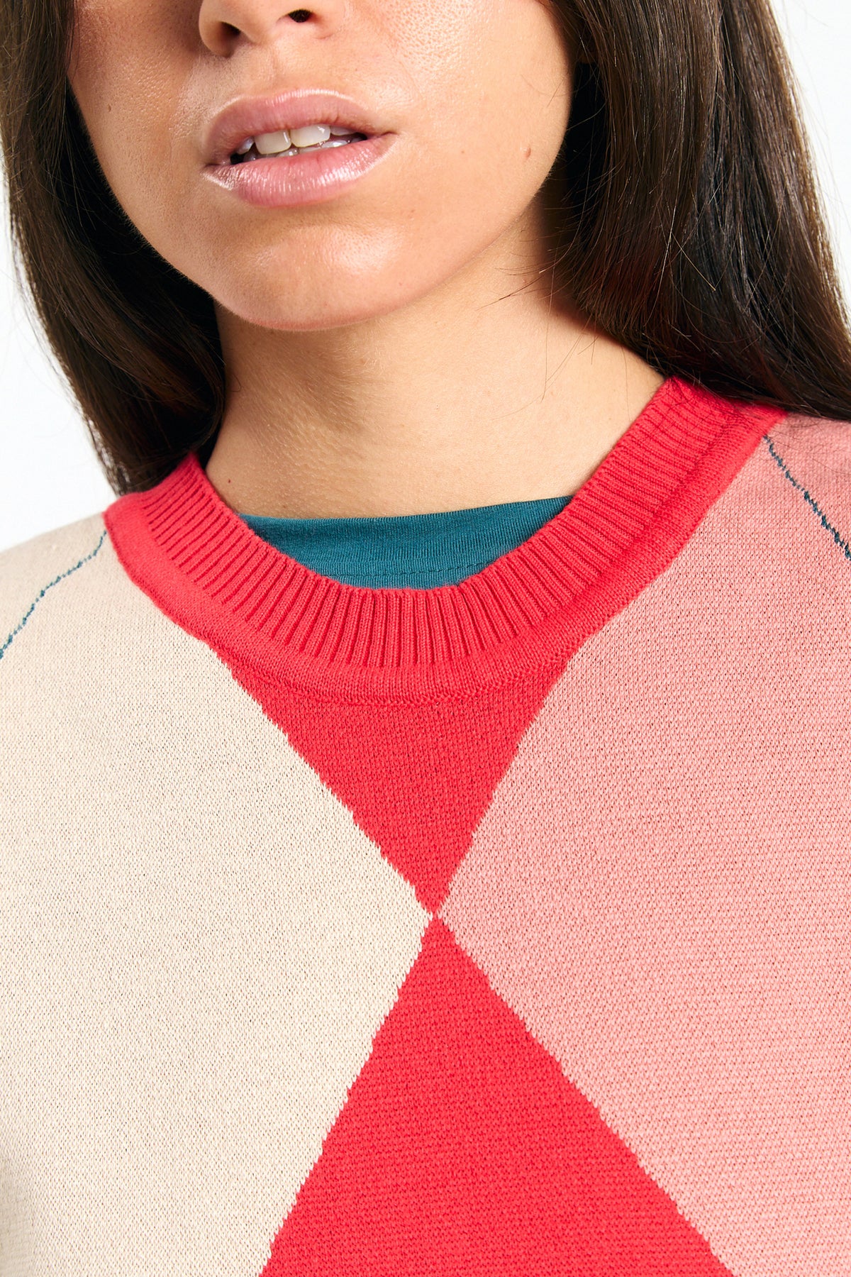 RELVAS VEST ARGYLE RED