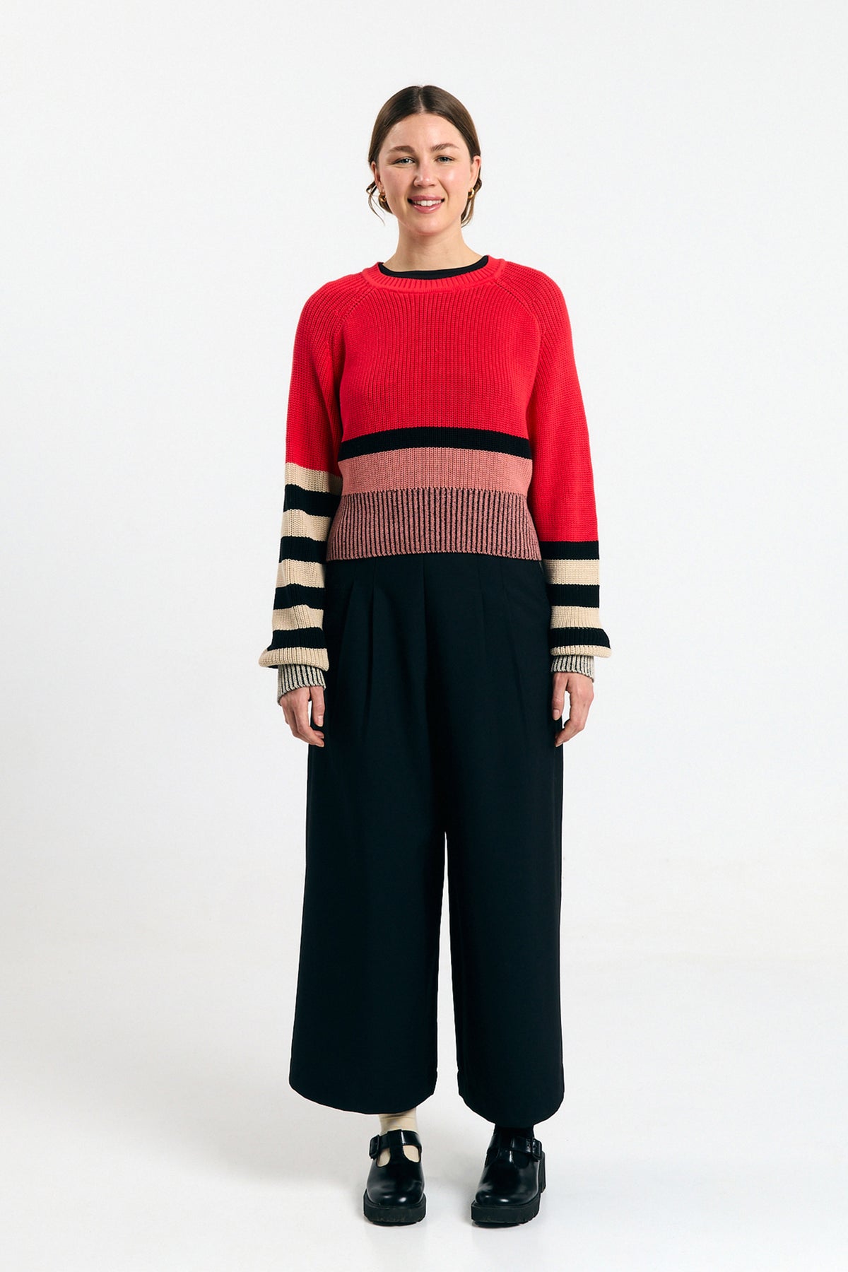 NELAS JUMPER STRIPES RED