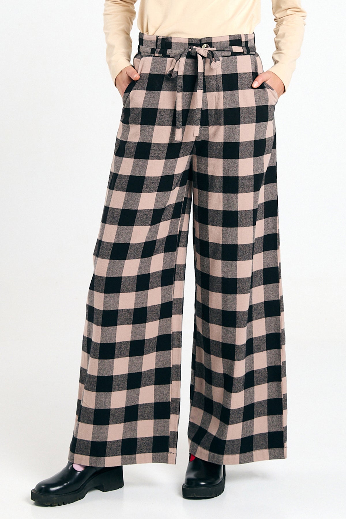 SILVES PANTS CHECK BLACK