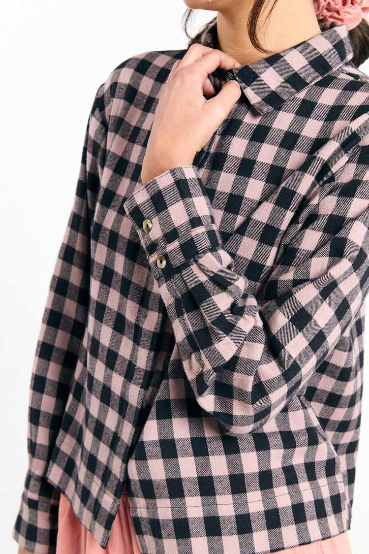 VILA SHIRT CHECK BLACK