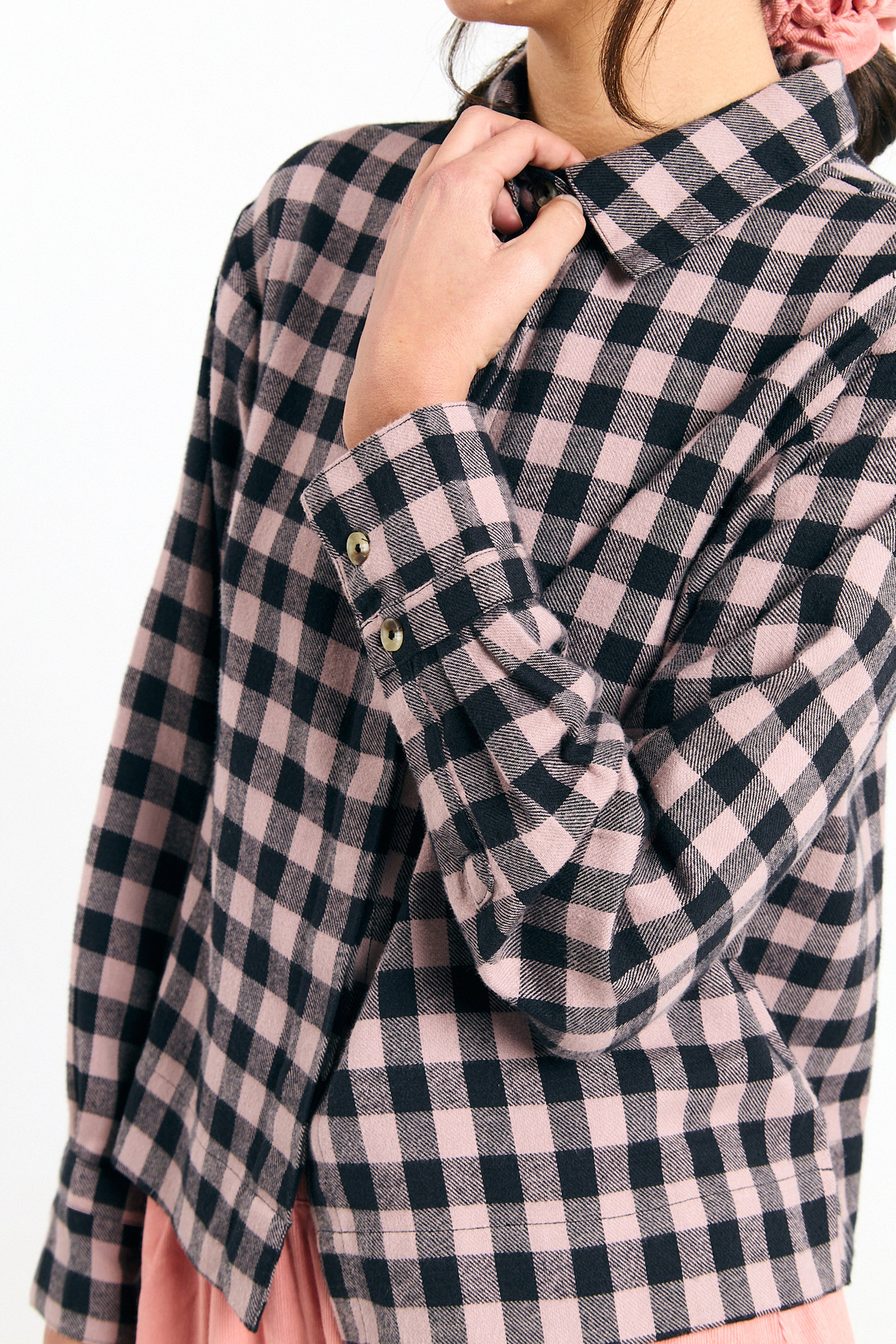 VILA SHIRT CHECK BLACK