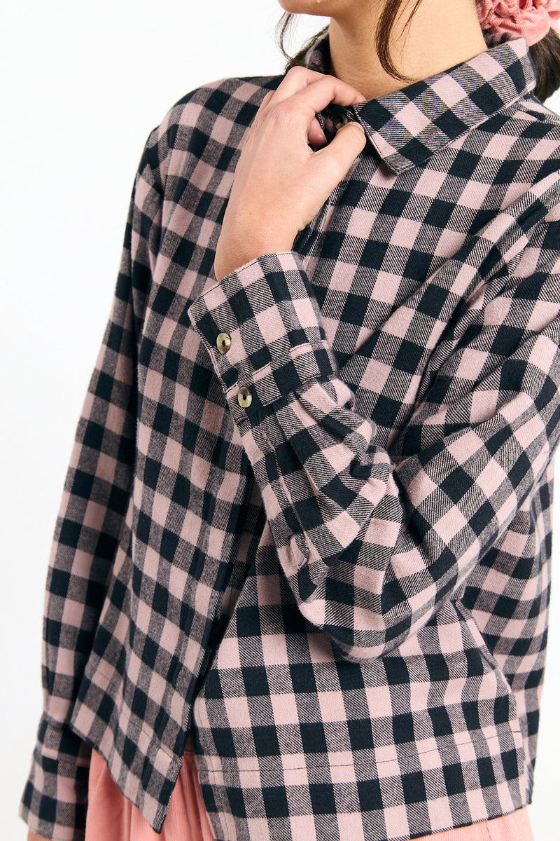 VILA SHIRT CHECK BLACK