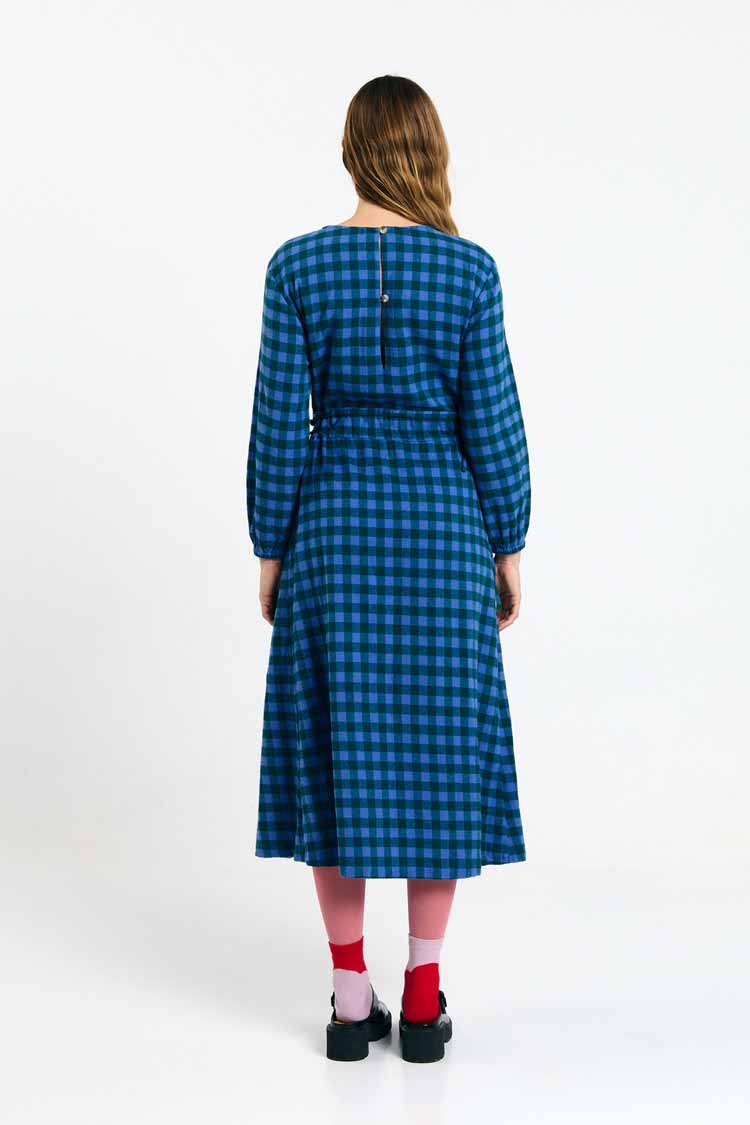 OTA DRESS CHECK BLUE