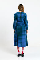 OTA DRESS CHECK BLUE