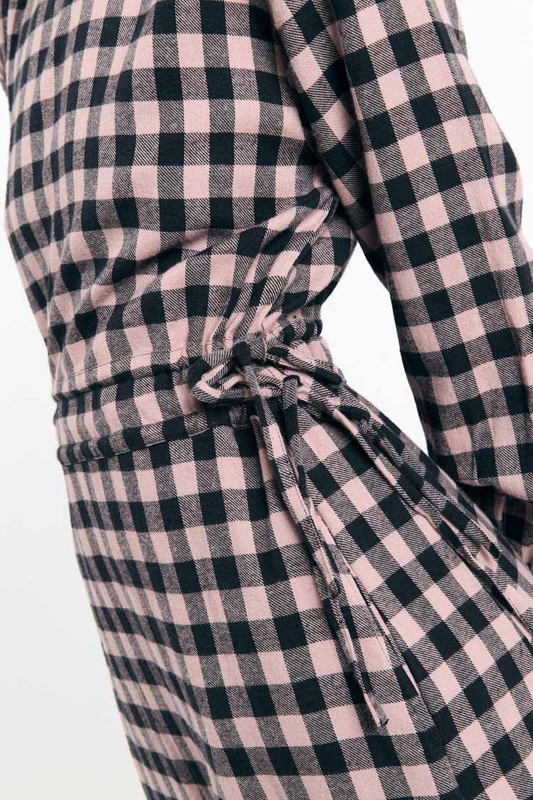 OTA DRESS CHECK BLACK