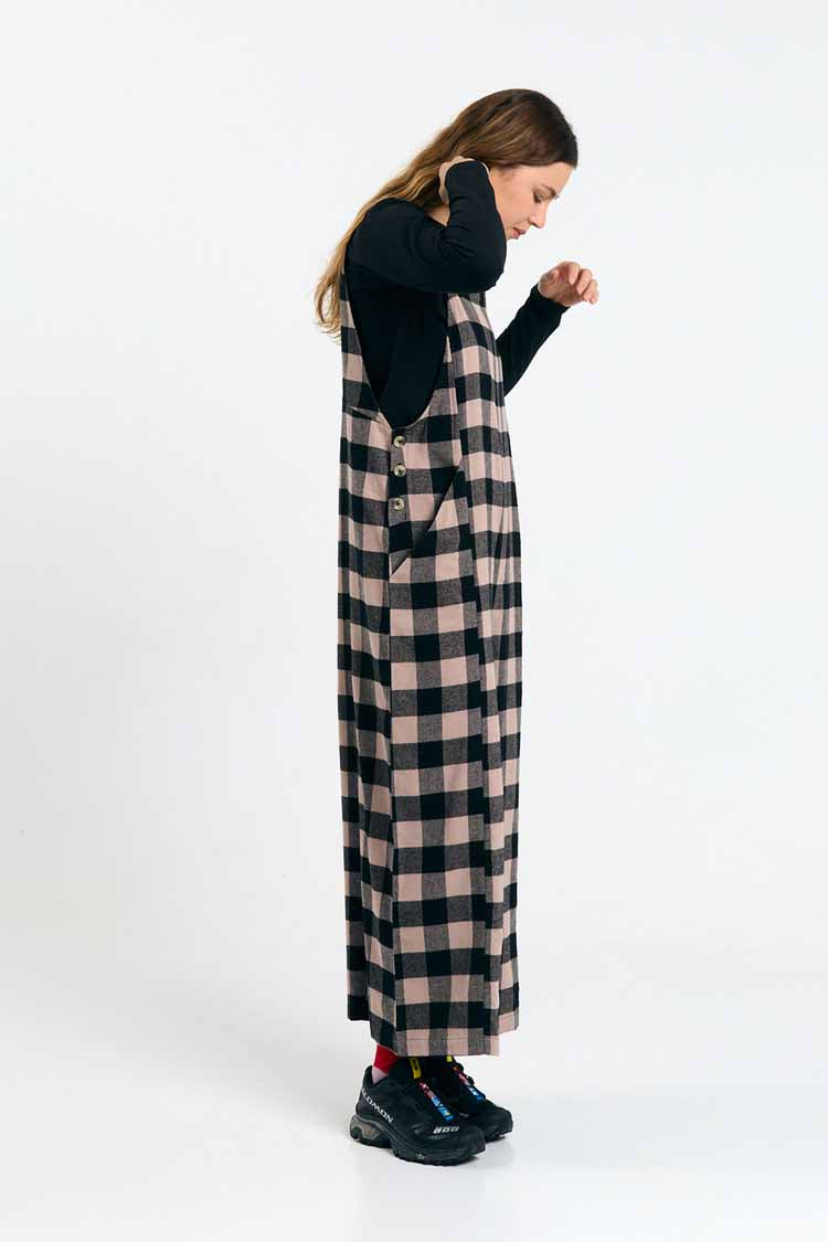 MIRA JUMPSUIT CHECK BLACK