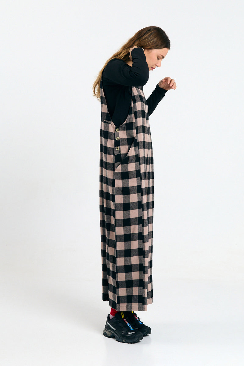 MIRA JUMPSUIT CHECK BLACK