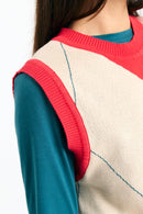 RELVAS VEST ARGYLE RED