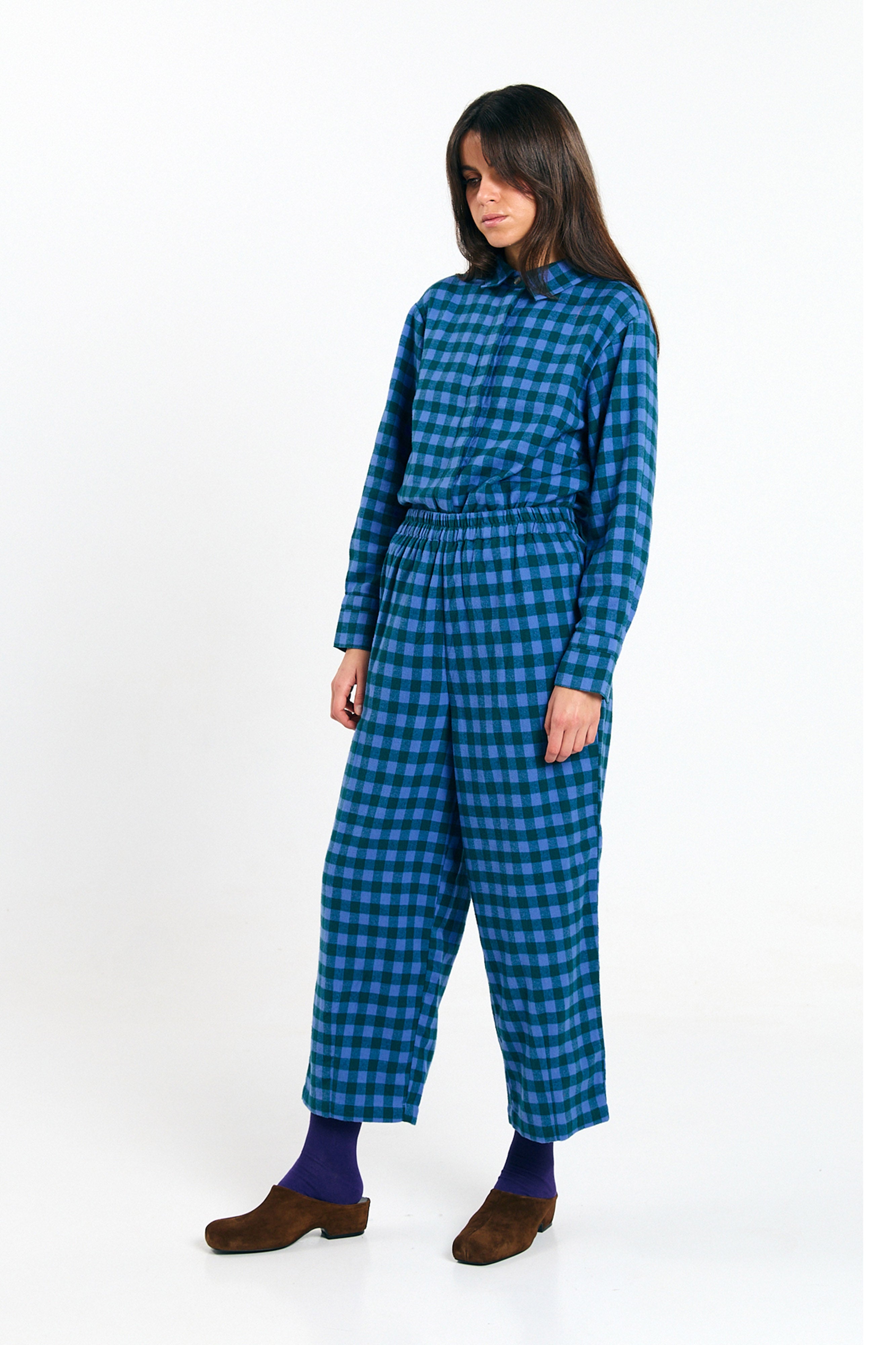 AVIS PANTS CHECK BLUE
