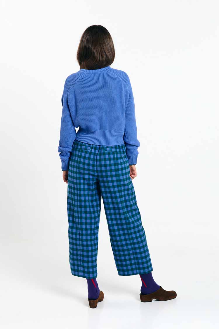 AVIS PANTS CHECK BLUE